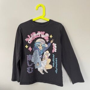 ZARA Girls Graphic Long Sleeve Tee – Size 8–9